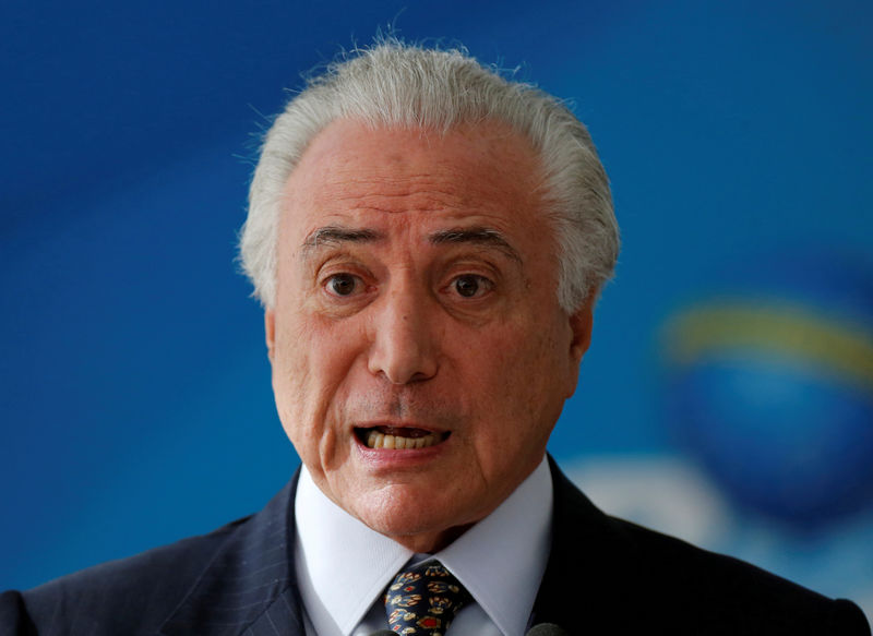 © Reuters. Temer durante cerimônia no Palácio do Planalto, em Brasília