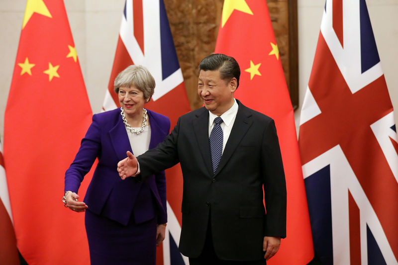 © Reuters. FILE PHOTO: British Prime Minister Theresa May visits China