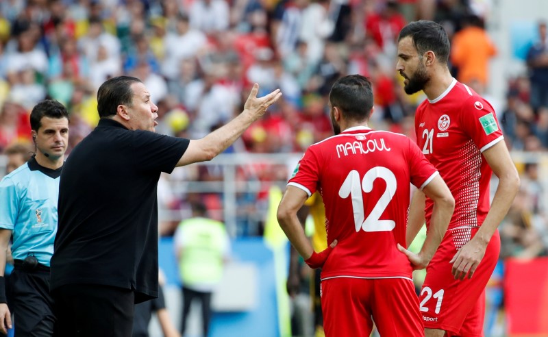 © Reuters. World Cup - Group G - Belgium vs Tunisia