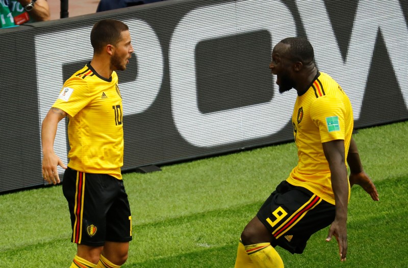 © Reuters. Lukaku y Hazard marcan dobletes en victoria de Bélgica 5-2 sobre Túnez