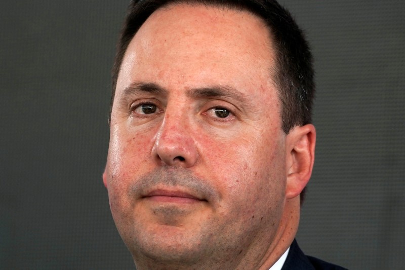 © Reuters. Australian Minister for Trade, Tourism and Investment, Steven Ciobo, attends a news conference of an Australian Football League event in Shanghai