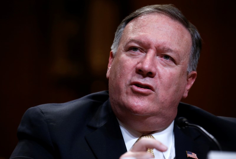 © Reuters. Pompeo durante audiência em subcomitê do Senado dos EUA