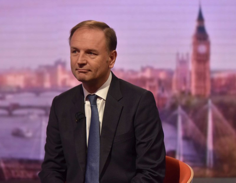 © Reuters. Simon Stevens, chief executive of the National Health Service speaks on the BBC's Andrew Marr Show in London