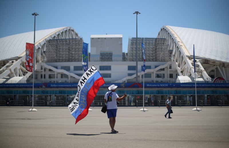 © Reuters. Visão geral do estádio olímpico Fisht, em Sochi, na Rússia