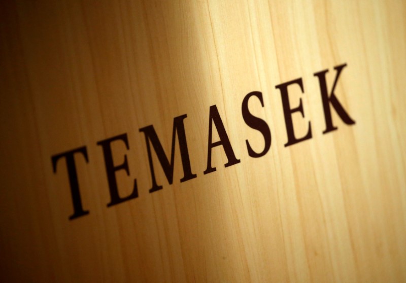 © Reuters. FILE PHOTO: A Temasek logo is seen at the annual Temasek Review in Singapore