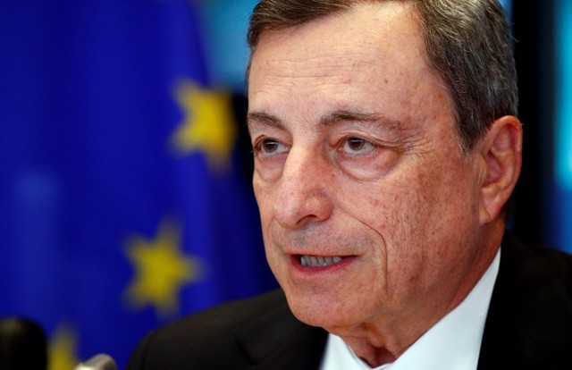 © Reuters. Presidente do Banco Central Europeu, Mario Draghi, em Bruxelas, na Bélgica