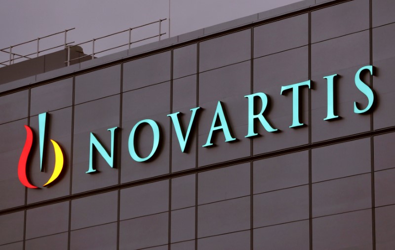 © Reuters. FILE PHOTO: Drugmaker Novartis' logo is seen in Stein, Switzerland