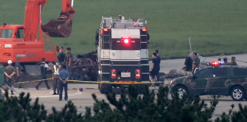 © Reuters. مقتل 5 وإصابة آخر في تحطم طائرة عسكرية بكوريا الجنوبية