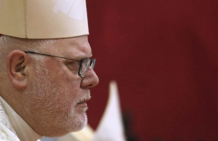 © Reuters. German Cardinal Marx, Archbishop of Munich is seen while he leads a Sunday mass at St. Joseph Cathedral in Hanoi during his a long week visit to Vietnam