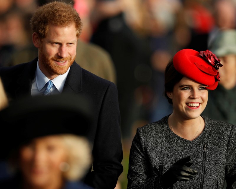 © Reuters. Príncipe Harry, do Reino Unido, e princesa Eugenie em Sandringham, no Reino Unido