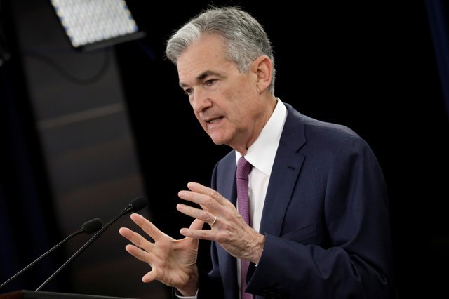 © Reuters. Chairman do Federal Reserve, Jerome Powell, durante coletiva de imprensa em Washington