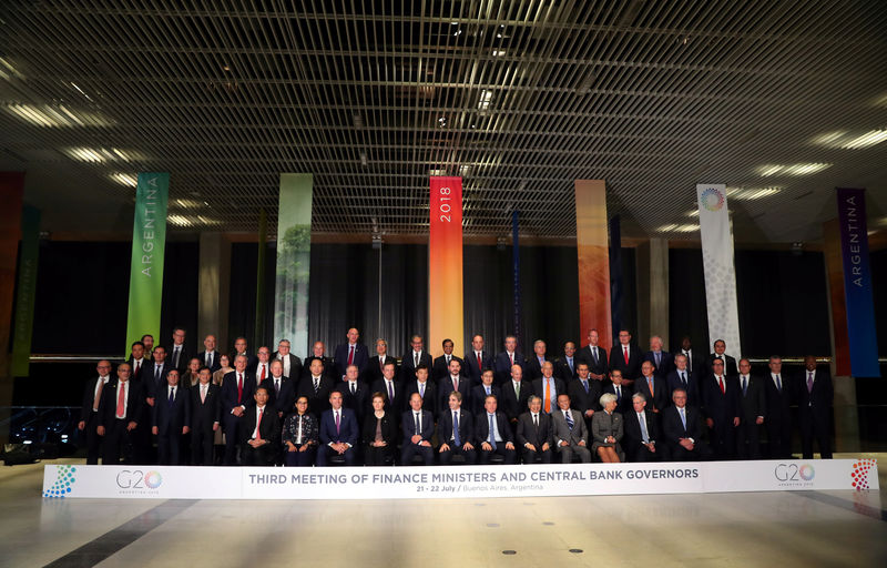 © Reuters. مسودة: وزراء مجموعة العشرين يدعون لحوار أوسع بخصوص التوترات التجارية