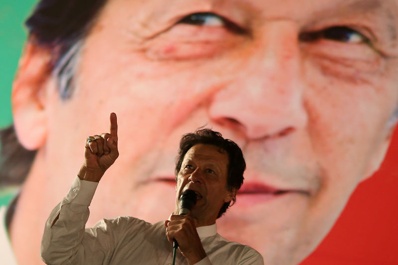 Image result for Pakistan's Imran Khan seeks election win over jailed ex-PM's party