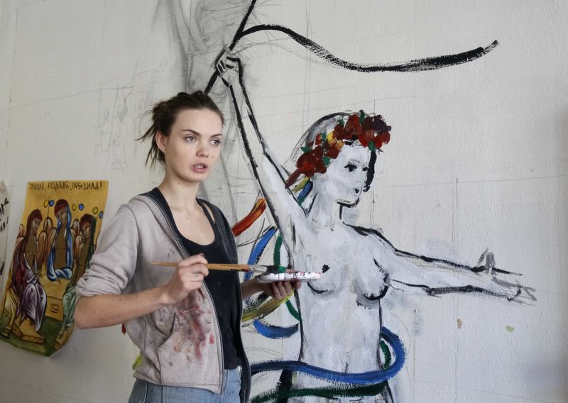 © Reuters. Oksana Shachko, uma das fundadoras do grupo feminista ucrâniano Femen