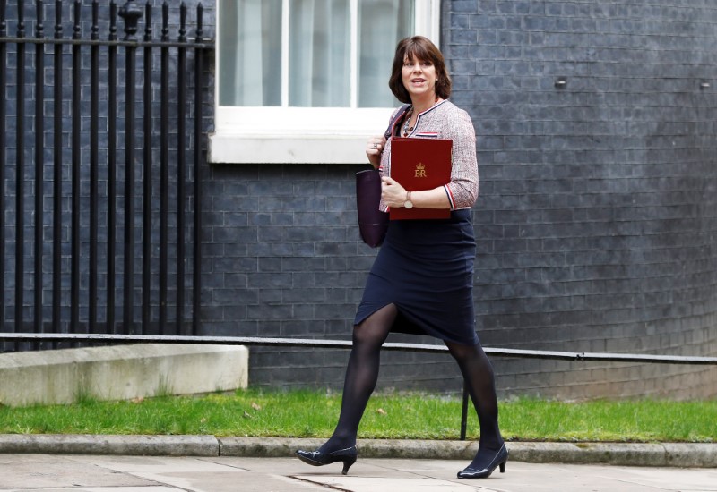 © Reuters. Britain's Minister of State for Energy and Clean Growth Claire Perry arrives In Downing Street in London