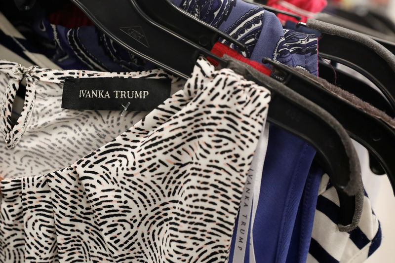 © Reuters. A clothing item made by the Ivanka Trump brand is seen for sale at a Marshalls department store in Queens