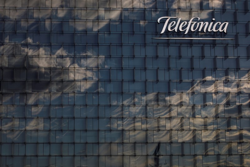 © Reuters. Sede da Telefonica em Madri, Espanha