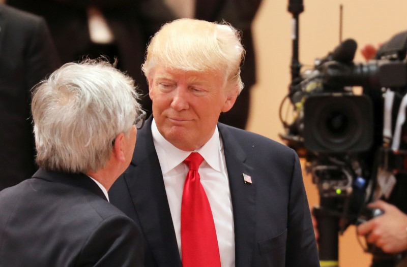 © Reuters. TRUMP PESSIMISTE AVANT LA RENCONTRE AVEC JUNCKER À WASHINGTON