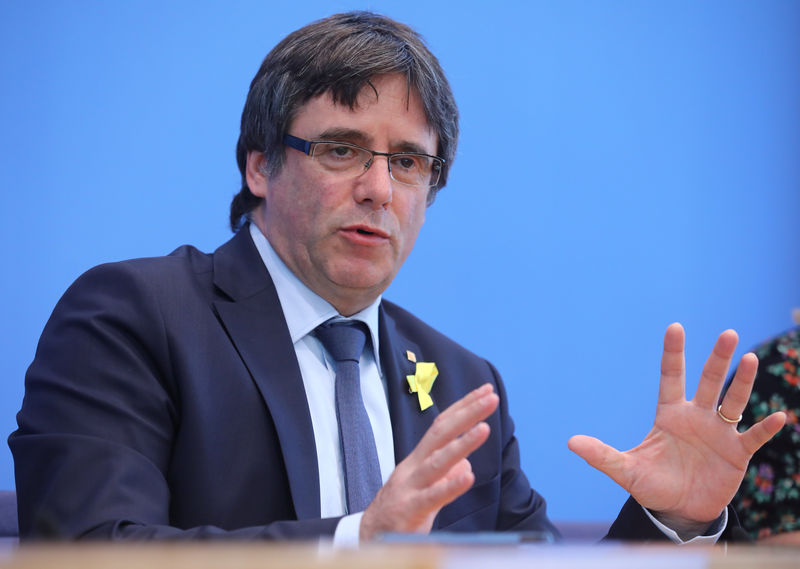 © Reuters. Ex-líder da Catalunha, Carles Puigdemont, em Berlim