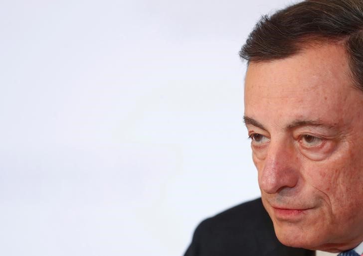 © Reuters. Il presidente della Banca Centrale Europea Mario Draghi