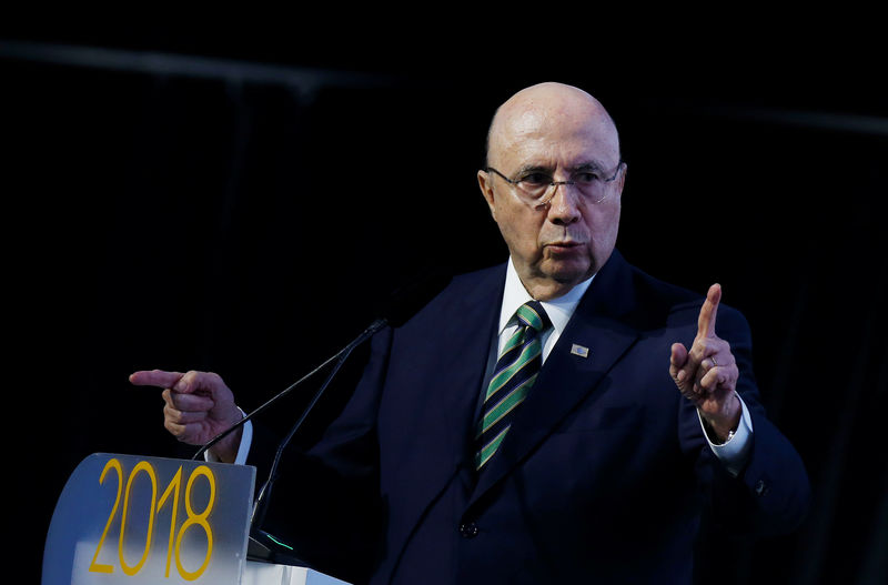 © Reuters. Pré-candidato do MDB à Presidência, Henrique Meirelles, durante evento em Brasília