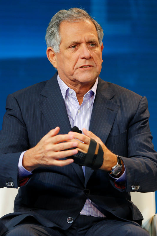 © Reuters. FILE PHOTO:  Moonves, president and CEO of CBS Corporation speaks at the Wall Street Journal Digital Live conference in Laguna Beach