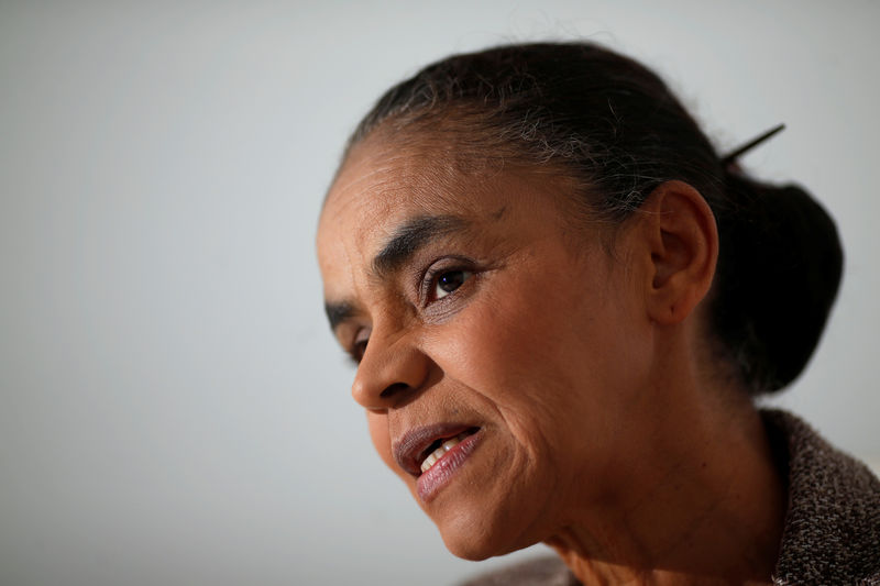 © Reuters. Pré-candidata da Rede à Presidência, Marina Silva, durante entrevista à Reuters em Brasília