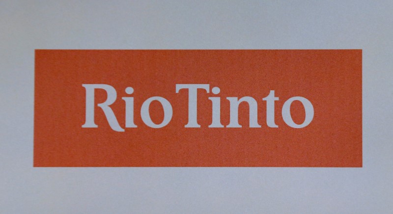 © Reuters. Logo da mineradora global Rio Tinto em Sydney, na Austrália