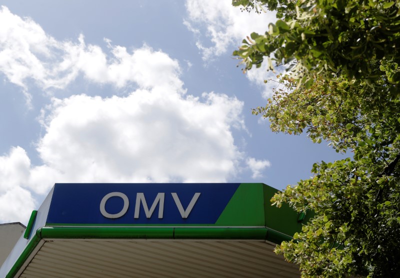 © Reuters. The OMV logo is seen at a gas station in Vienna