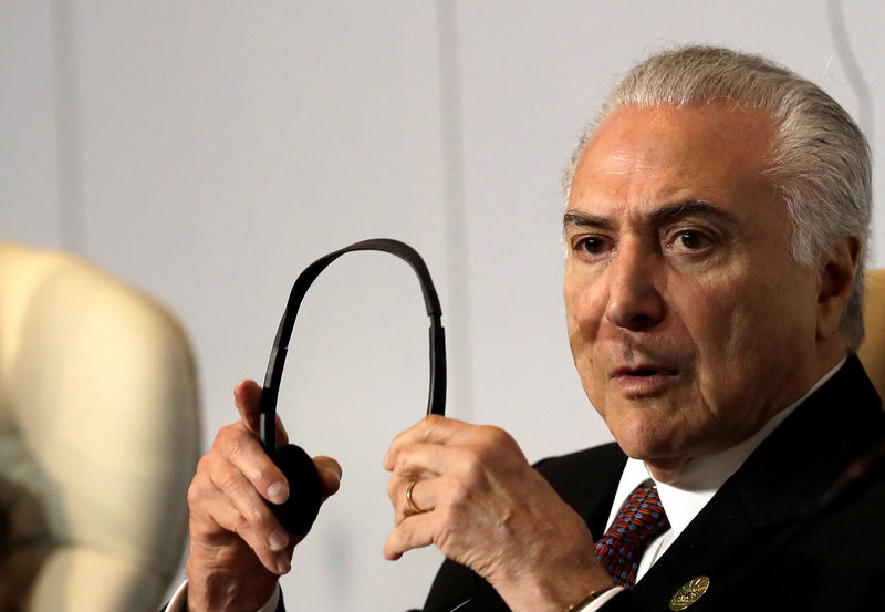 © Reuters. Presidente Michel Temer durante encontro dos Brics na África do Sul