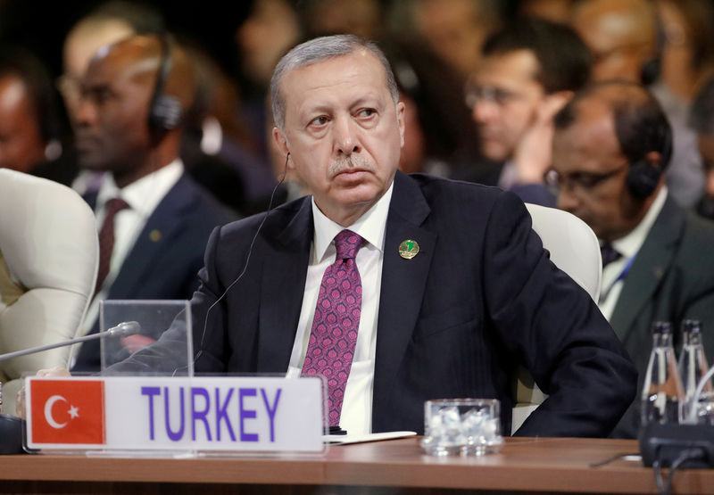 © Reuters. Turkey's President Tayyip Erdogan attends the BRICS summit meeting in Johannesburg