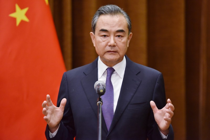 © Reuters. Il ministro degli Esteri cinese Wang Yi