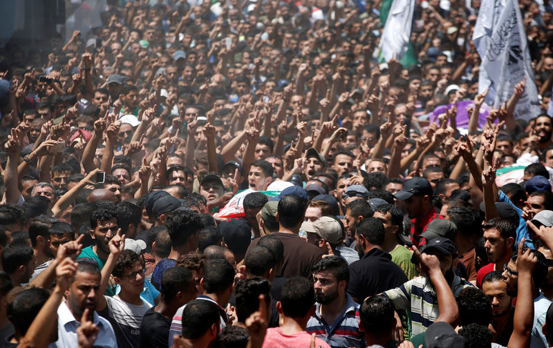 © Reuters. Funeral de militante do Hamas morto por ataque israelense na Faixa de Gaza