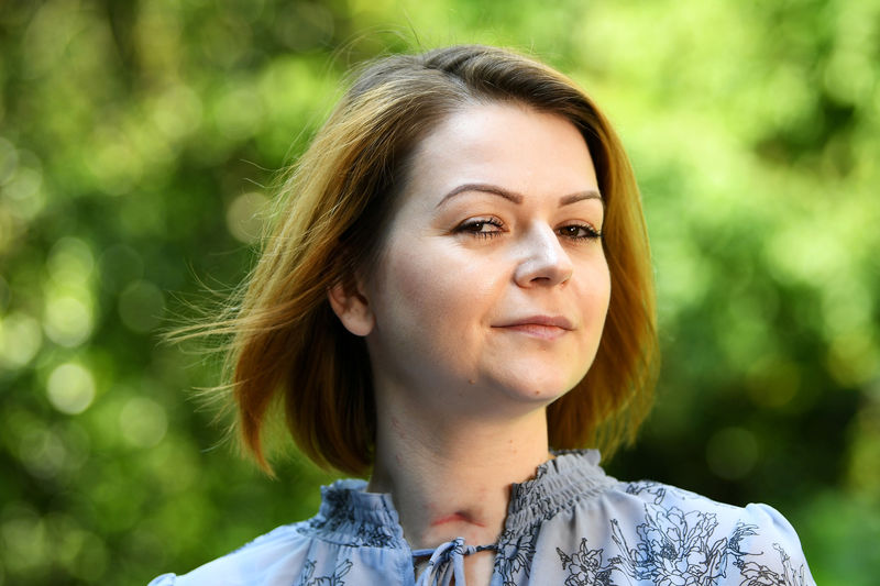 © Reuters. FILE PHOTO: Yulia Skripal, daughter of poisoned Russian spy Sergei Skripal, speaks to Reuters in London