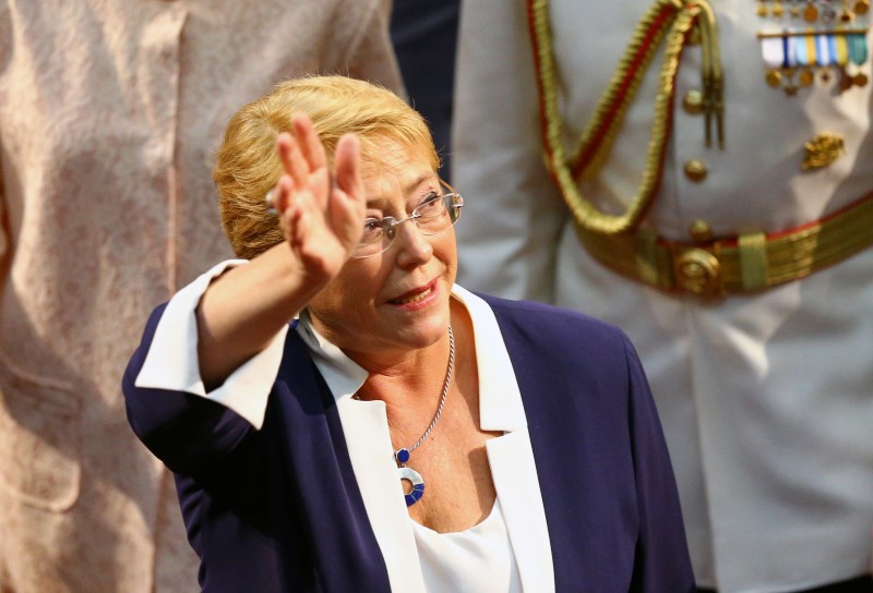 © Reuters. Michelle Bachelet durante cerimônia no Congresso do Chile