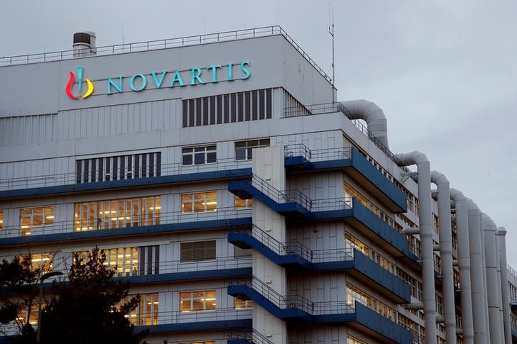 © Reuters. Logo of Swiss drugmaker Novartis is seen at its branch in Schweizerhalle near Basel