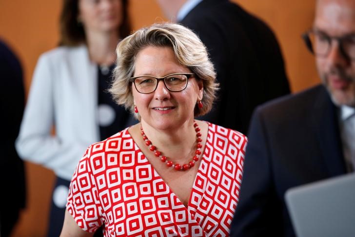 © Reuters. German Environmental Minister Svenja Schulze attends the weekly cabinet meeting in Berlin