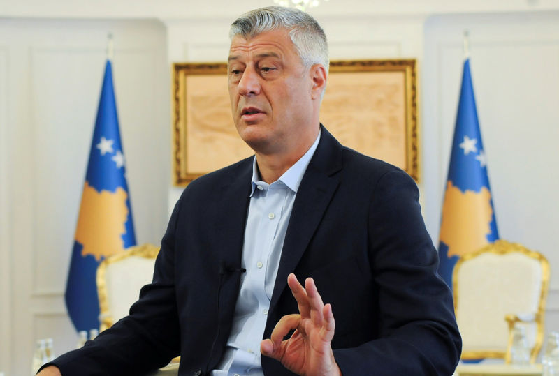 Image result for Kosovo President Hashim Thaci speaks during interview in Pristina, Kosovo August 14, 2018.