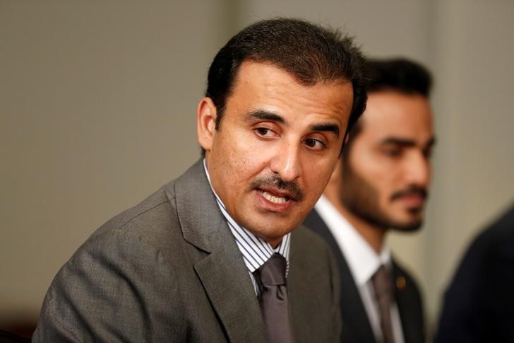 © Reuters. Emir do Catar, Tamim Bin Hamad Al-Thani, durante reunião no Pentágono, em Washington