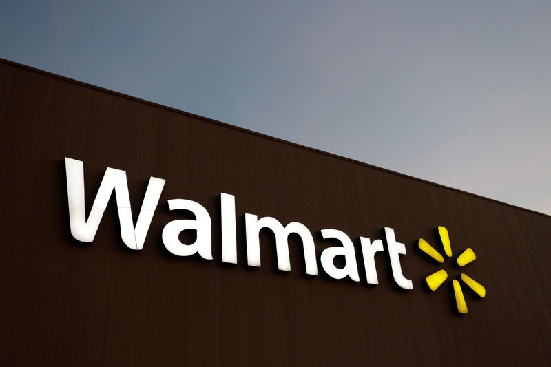© Reuters. FILE PHOTO: Logo of Walmart is pictured at one of their stores in Monterrey
