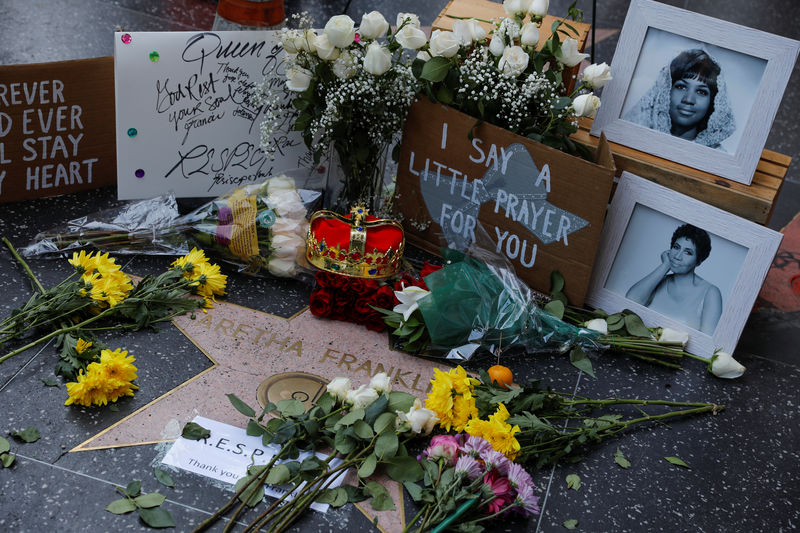 © Reuters. Homenagens a Aretha Franklin em Los Angeles