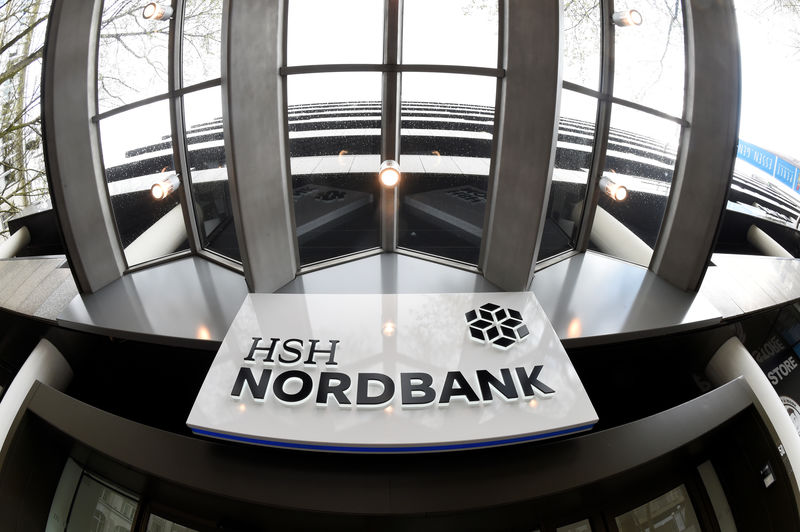 © Reuters. The logo of HSH Nordbank is seen in Hamburg