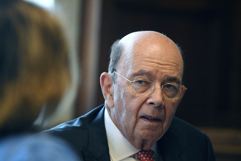 © Reuters. U.S. Secretary of Commerce Ross answers questions during Reuters interview in his office at the U.S. Department of Commerce building in Washington