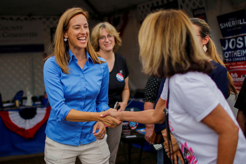 © Reuters. FILE PHOTO: US Democratic congressional candidate Sherrill campaigns as people attend the New Jersey State Fair in Augusta