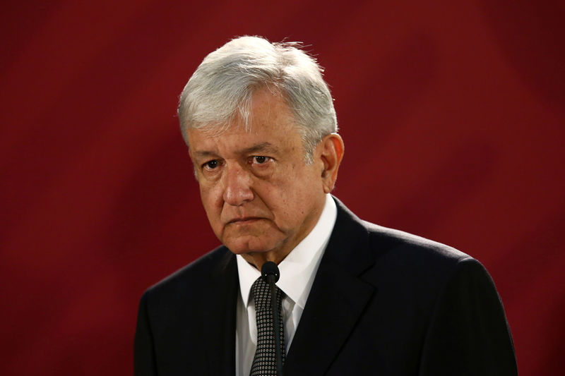 © Reuters. Mexico's new President Andres Manuel Lopez Obrador holds a news conference at National Palace in Mexico City