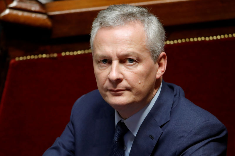 © Reuters. FILE PHOTO: French Finance Minister Bruno Le Maire attends a session of the National Assembly in Paris