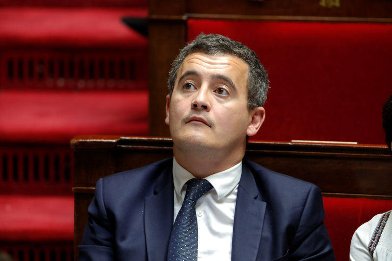 © Reuters. Gerald Darmanin, French Minister of Public Action and Accounts, attends the questions to the government session at the National Assembly in Paris