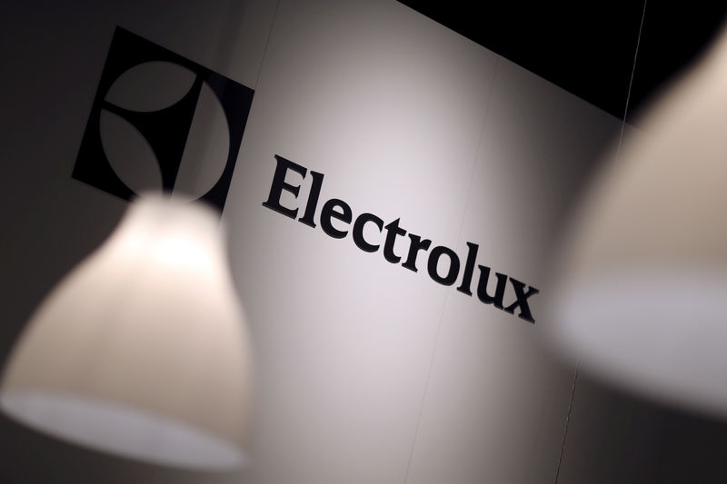 © Reuters. FILE PHOTO:  The Electrolux logo is seen during the IFA Electronics show in Berlin