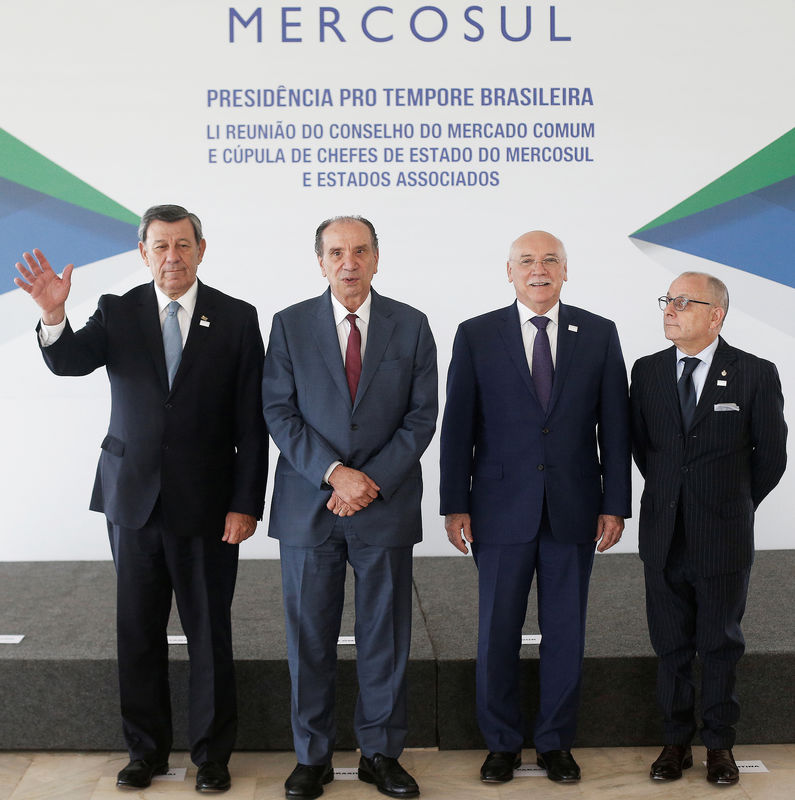 © Reuters. Chanceleres do Mercosul em reunião em Brasília