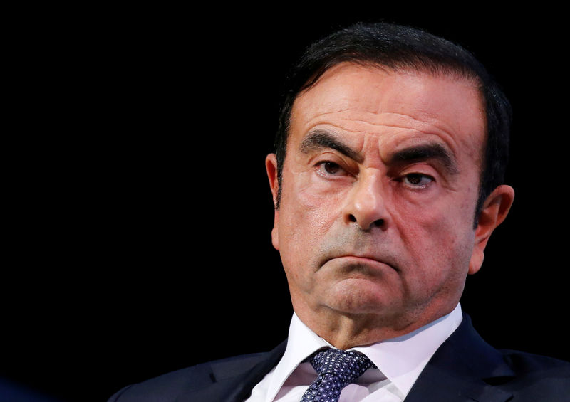 © Reuters. FILE PHOTO - Carlos Ghosn, chairman and CEO of the Renault-Nissan-Mitsubishi Alliance, attends the Tomorrow In Motion event on the eve of press day at the Paris Auto Show, in Paris